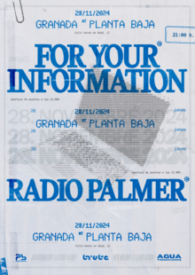 For your information + Radio Palmer